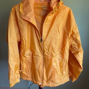 L.L.Bean Women's Bright Yellow Hooded Windbreaker